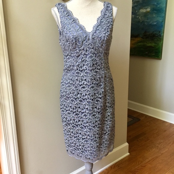 adrianna papell metallic sheath dress